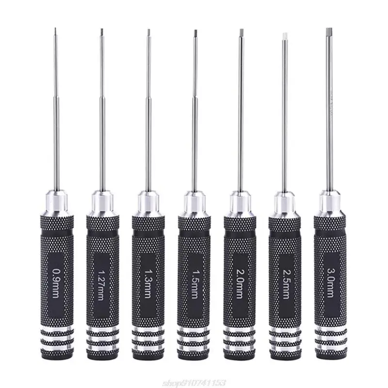 F92C 7 sztuk/zestaw śrubokręt sześciokątny ze stopu aluminium narzędzie 0.9-3.0mm Model dla Repair Tool