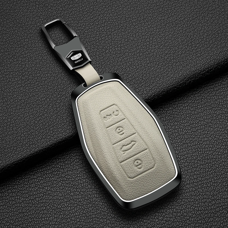 Key Fob Case Full Protection Shockproof For Geely Monjaro Coolray Emgrand Preface Okavango Premium Zinc Alloy Car Accessories