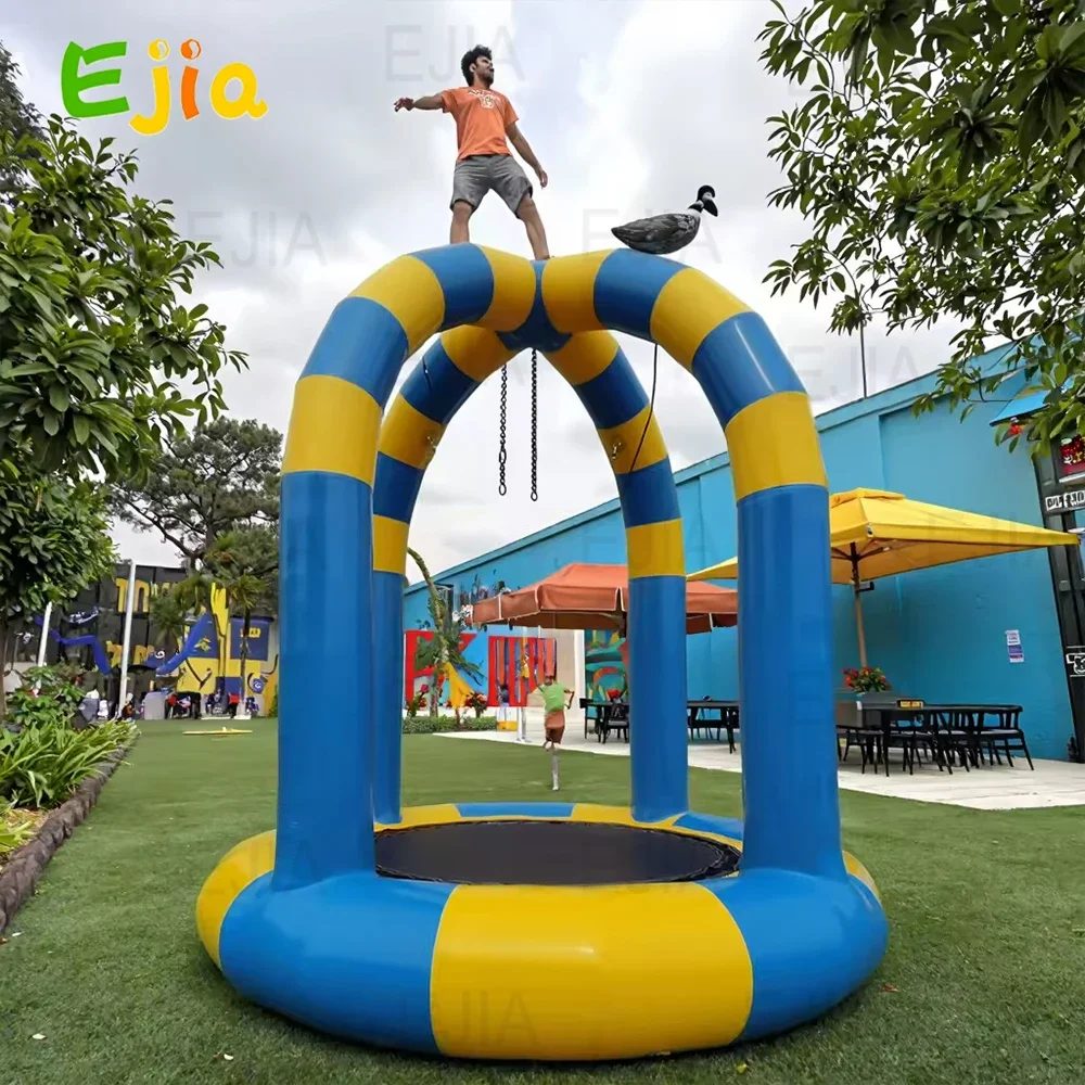 

3/4m Dia Inflatable Bungee Trampoline Jump Amusement Equipment Airtight Inflatable Bungee Jump for Kids Adult Interactive Game