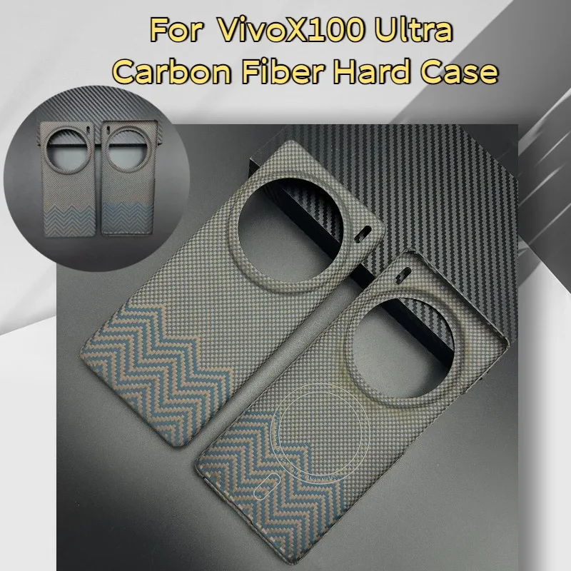 

Чехол из арамидного волокна для мобильного телефона VivoX100ultra, ультратонкие легкие чехлы для Vivo X100, твердая обложка из ультра углеродного волокна