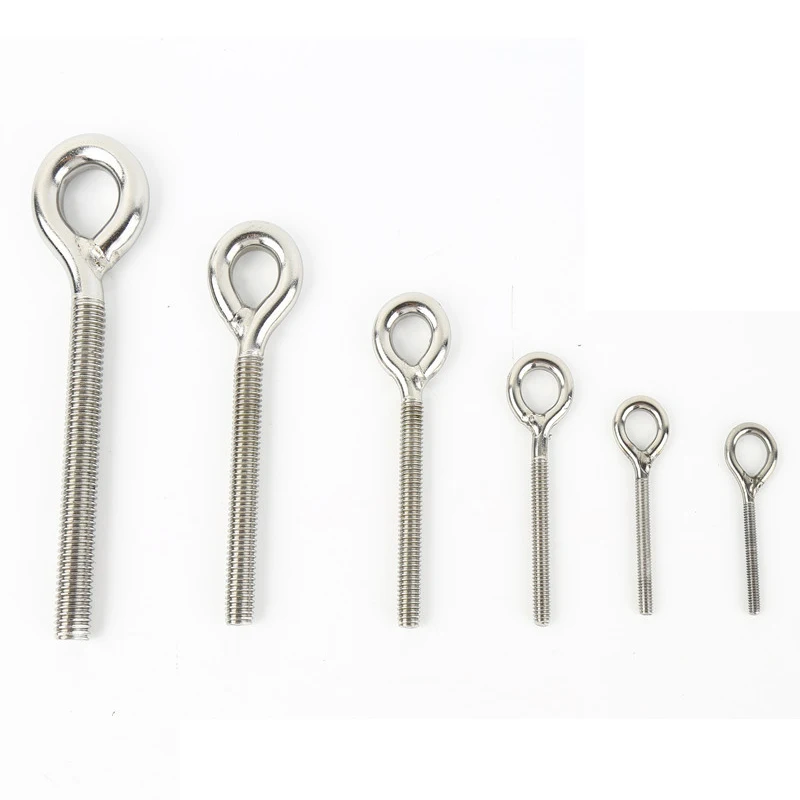 2pcs Sheep Eye Screw Bolt Ring/Hook 304 Stainless Steel M4 M5 M6 M8 with 2pcs Nuts