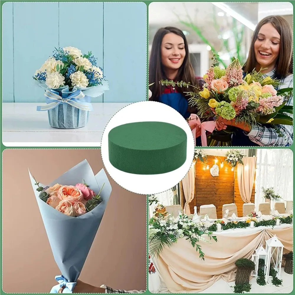 10PCS Round Floral Foam Blocks Fresh-Keeping Green Floral Foam Brick DIY Flower Arrangement Kit Foam Artificial Flower Mud