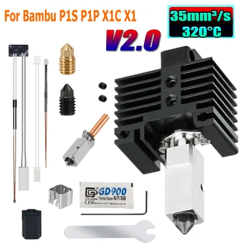 Do zestawu Bambu Lab X1C P1S Upgrade V2.0 Hotend Brass Nozzle Akcesoria do drukarek 3D Zestaw Hot End do Bambulabs P1P Bamboo X1 Carbon