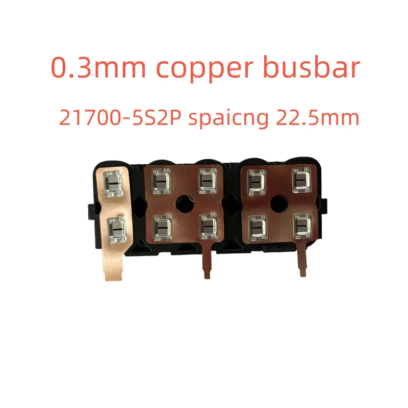 Electric Tool Copper Busbar 21700-5S2P High Current Application with Copper-Nickel Strips Spaced 22.5mm Apart Thickness 0.3mm