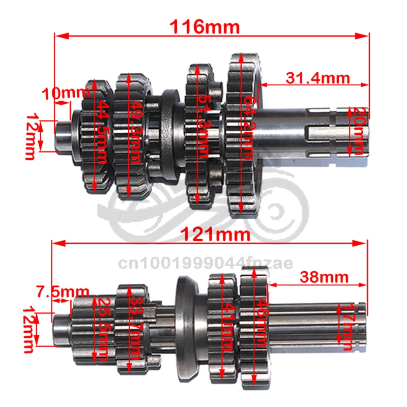 1 Set Fourth Gear Main Countershaft Transmission Box Counter Shaft Fit For Lifan 125cc Electric Foot Start Engines ZB-110