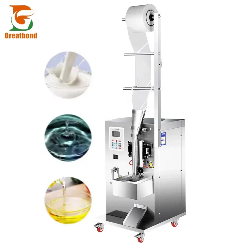 

Semi-automatic Pouch Water Soy Sauce Seasoning Edible Oil Beverage Back Seal Liquid Filling Packing