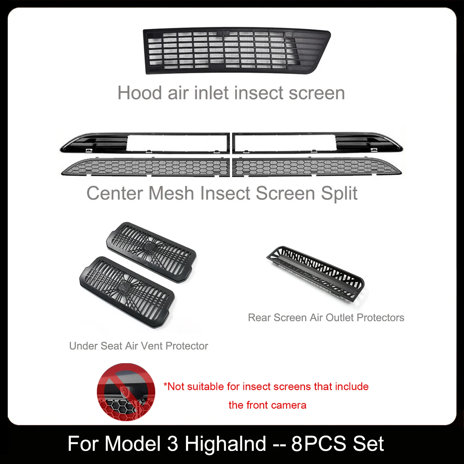 whiteforce Für Tesla Modell 3, Highland Frontschürze Grill Mesh Lufteinlass Vent Abdeckung Grille Wachen Schutz Anti-insekten Net zubehör 4