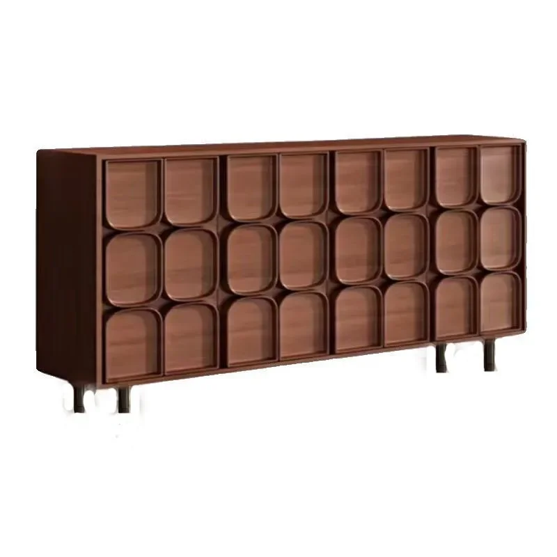 

American retro entrance cabinet, antique living room locker, Nordic solid wood decorative , French relief dining side cabinet