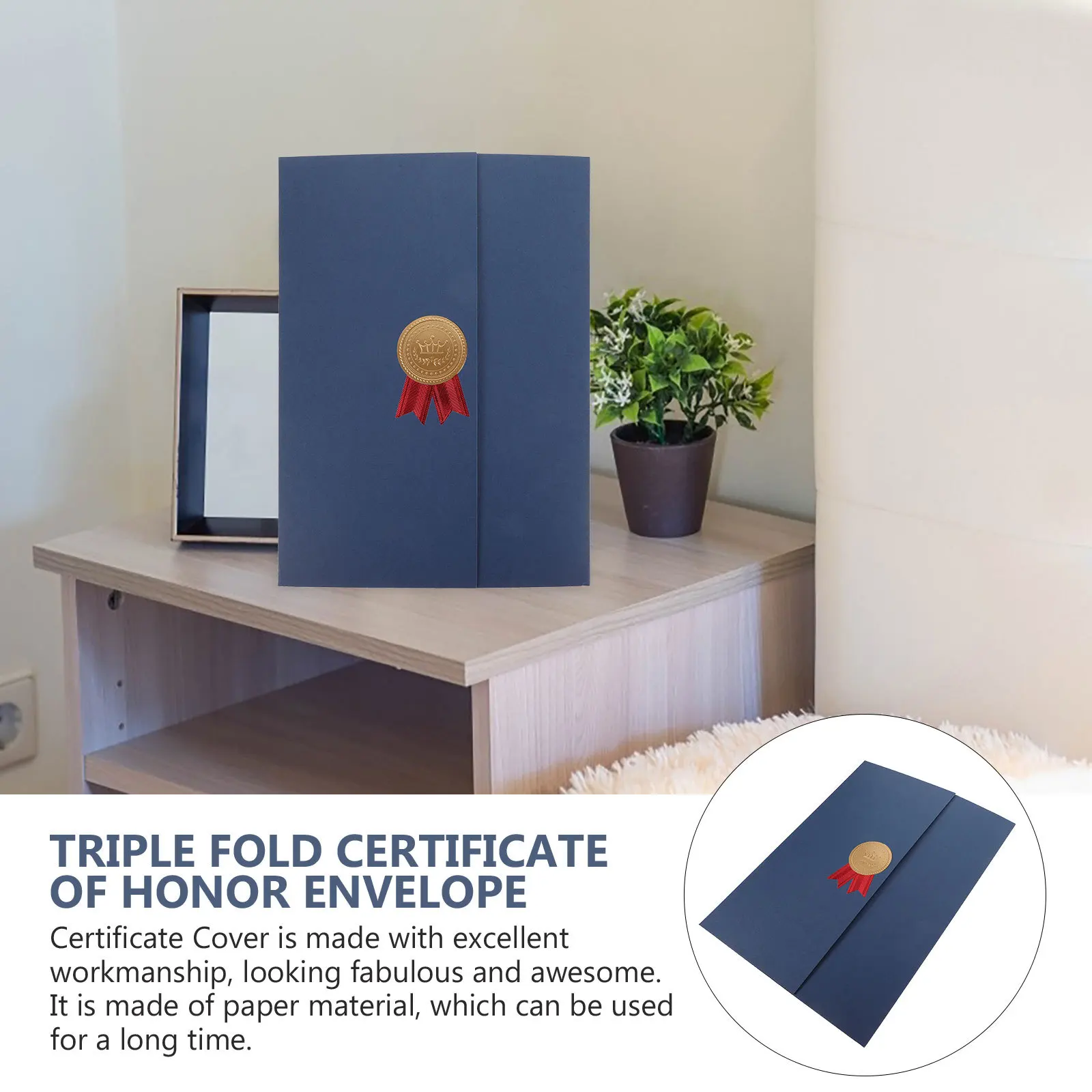 3 قطعة أغطية الشهادات أصحاب دبلوم الورق للطي نوع حامي المستندات جائزة عرض مجلد أفقي عمودي