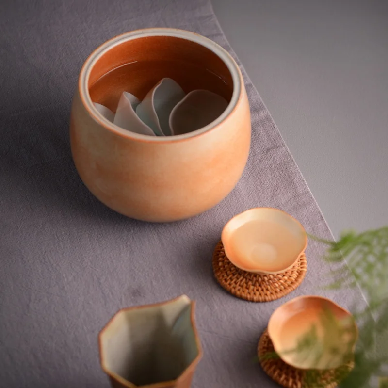 Mr. Zhiyan's High Temperature Kiln Changed to Zhiye Glazed Tea Bowl Ceramic Residue Pure Hand-made Soaking Tools, Water Washed W