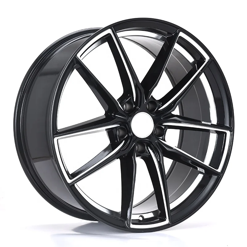 19 Inch 5 Hole Custom Aluminum Alloy Car Wheels, 112-120mm Pitch Universal Auto Rims