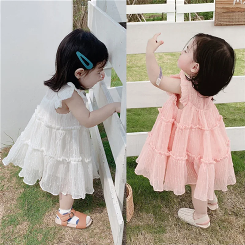 Girls' Chiffon Dress Elegant Princess Dress25Summer New Foreign Trade Children's Wear Delivery3-8Years Old