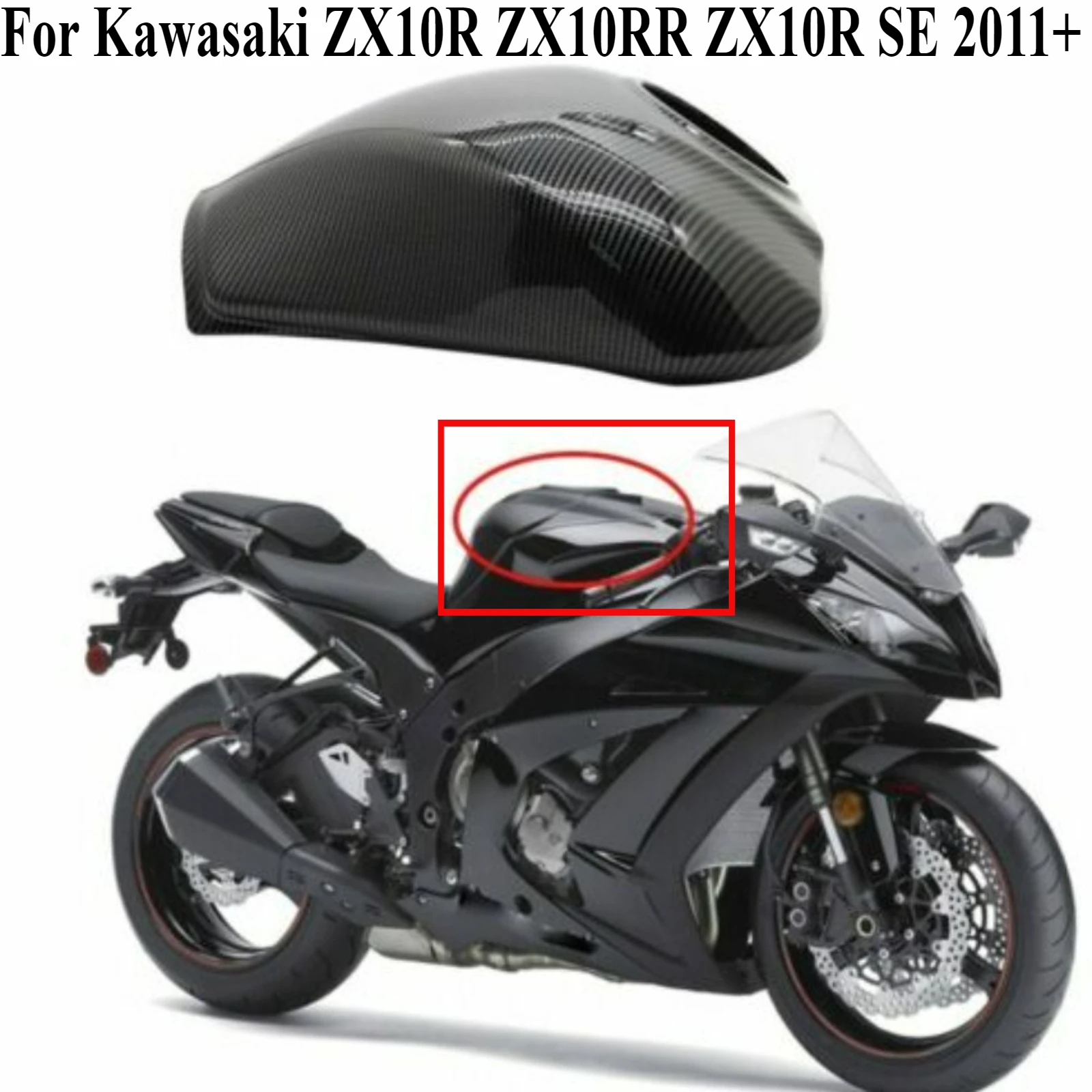 

For Kawasaki ZX10R ZX10RR ZX10R SE 2011+ Hydro Dipped Fuel Tank Cover Motorcycle Modified Gas Cap Decorative Fairing Accessories