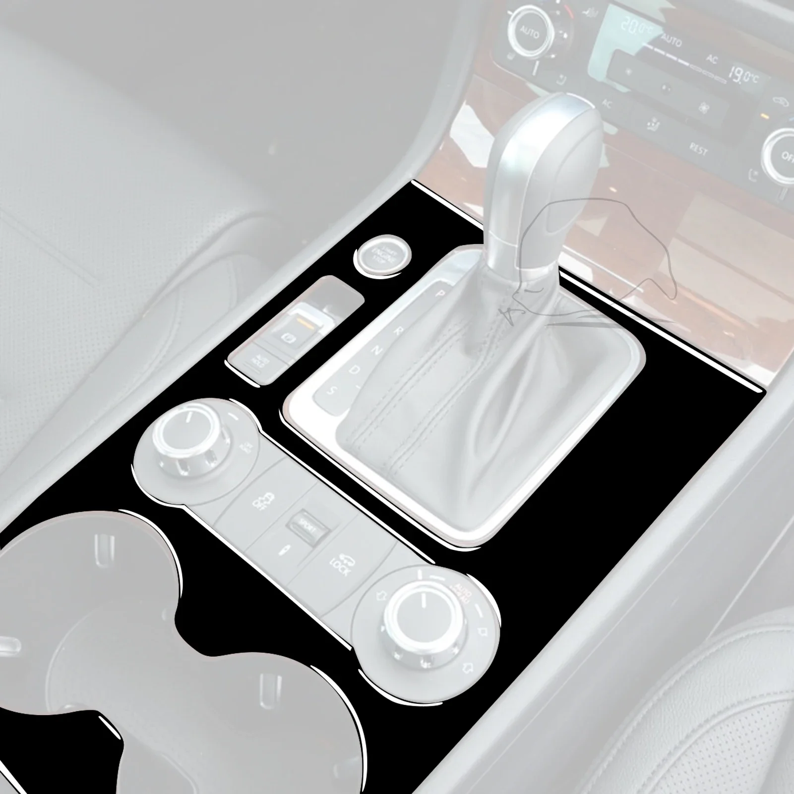 Piano Black Plastic Interior Central Control Gear Panels Trim Sticker for Volkswagen Touareg 2011-2018 Car Interior Accessories