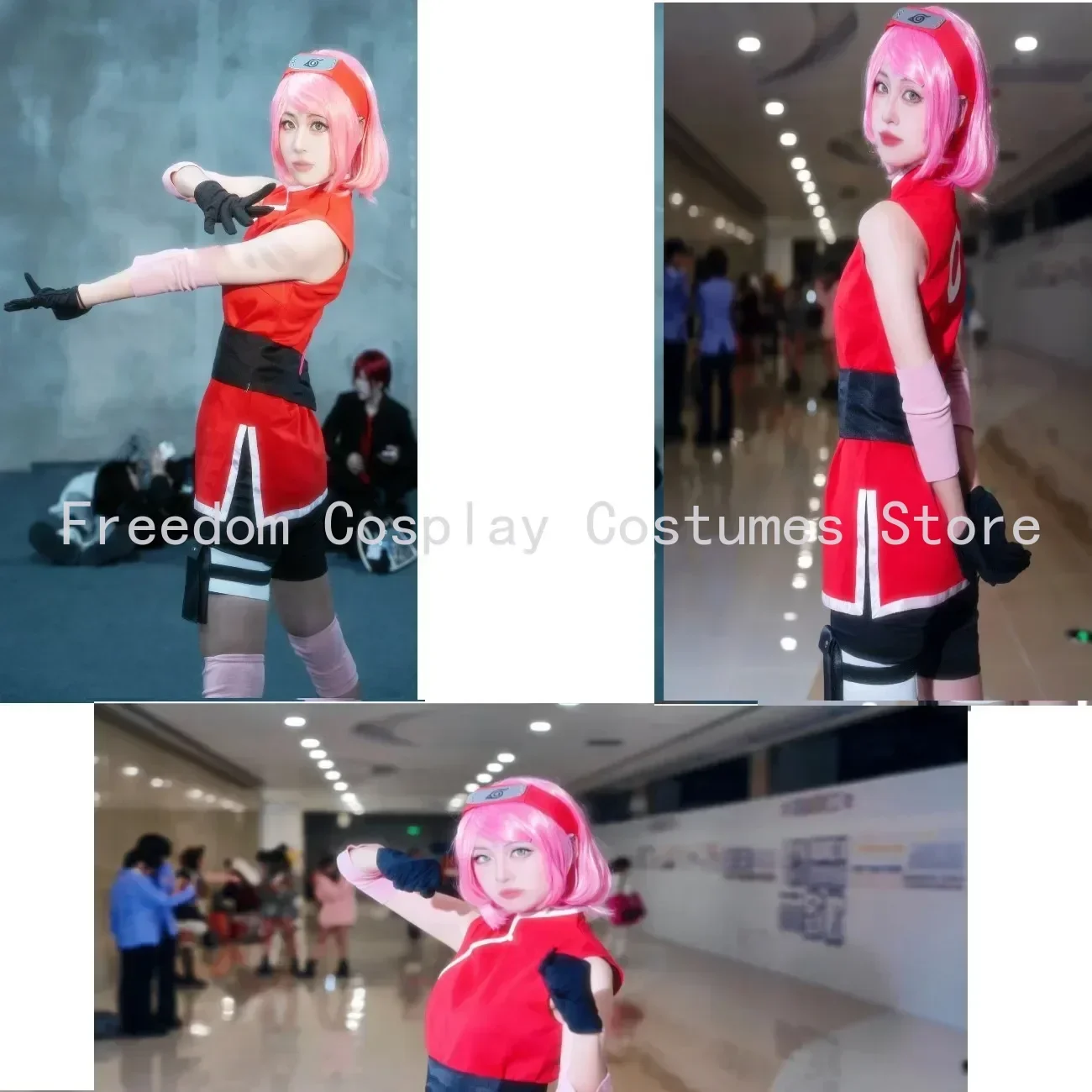 أنيمي هارونو ساكورا تأثيري شيبودن زي شعر مستعار المرأة تنورة الزي للجنسين النينجا الكرتون هالوين كرنفال حفلة زي