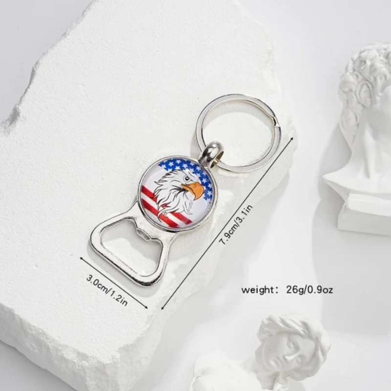 1pcs N Flag Time Gem Key Ring Pendant Father's Day Gift Opener Metal Key Ring Accessories