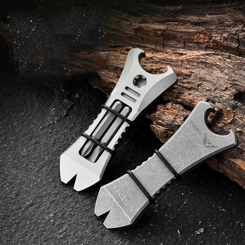

Открытый EDC Mini TC4 Титановый сплав Многофункциональный раздвижной стержень Многовинтовой раздвижной стержень Открывалка для бутылок Портативные инструменты для гаджетов