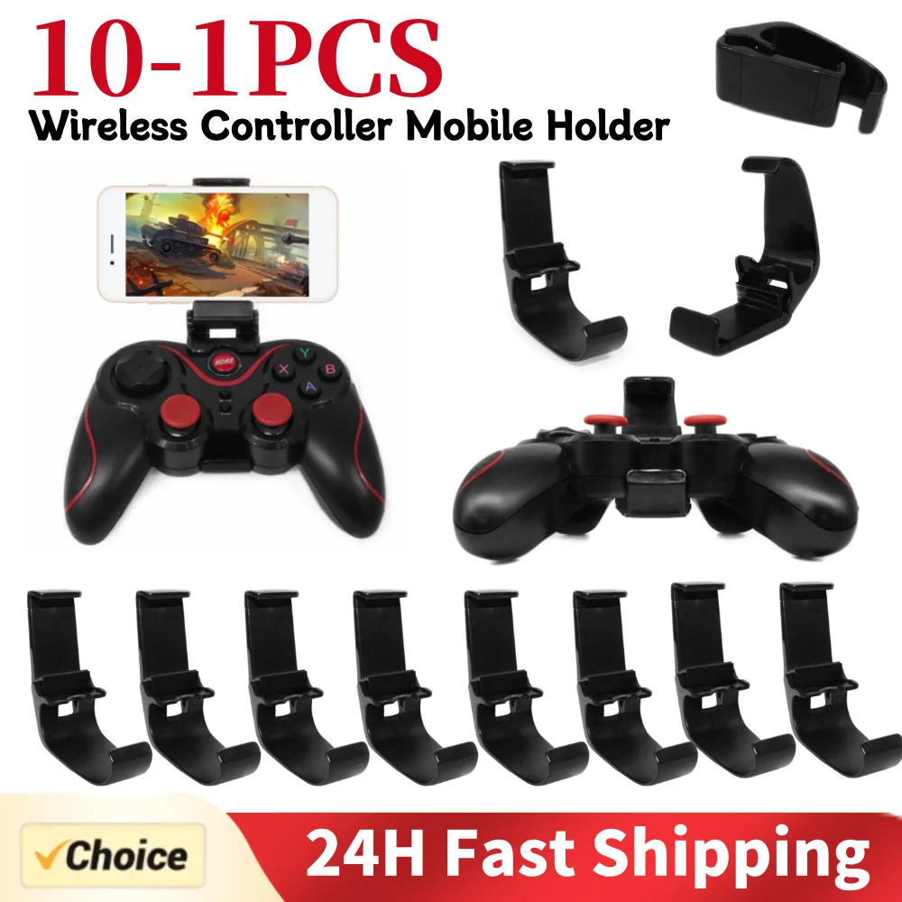 Phone Game Holder Mount Clamp Adjustable Controller Mount Handle Bracket for Wireless Gamepad Compatible for Android & iOS