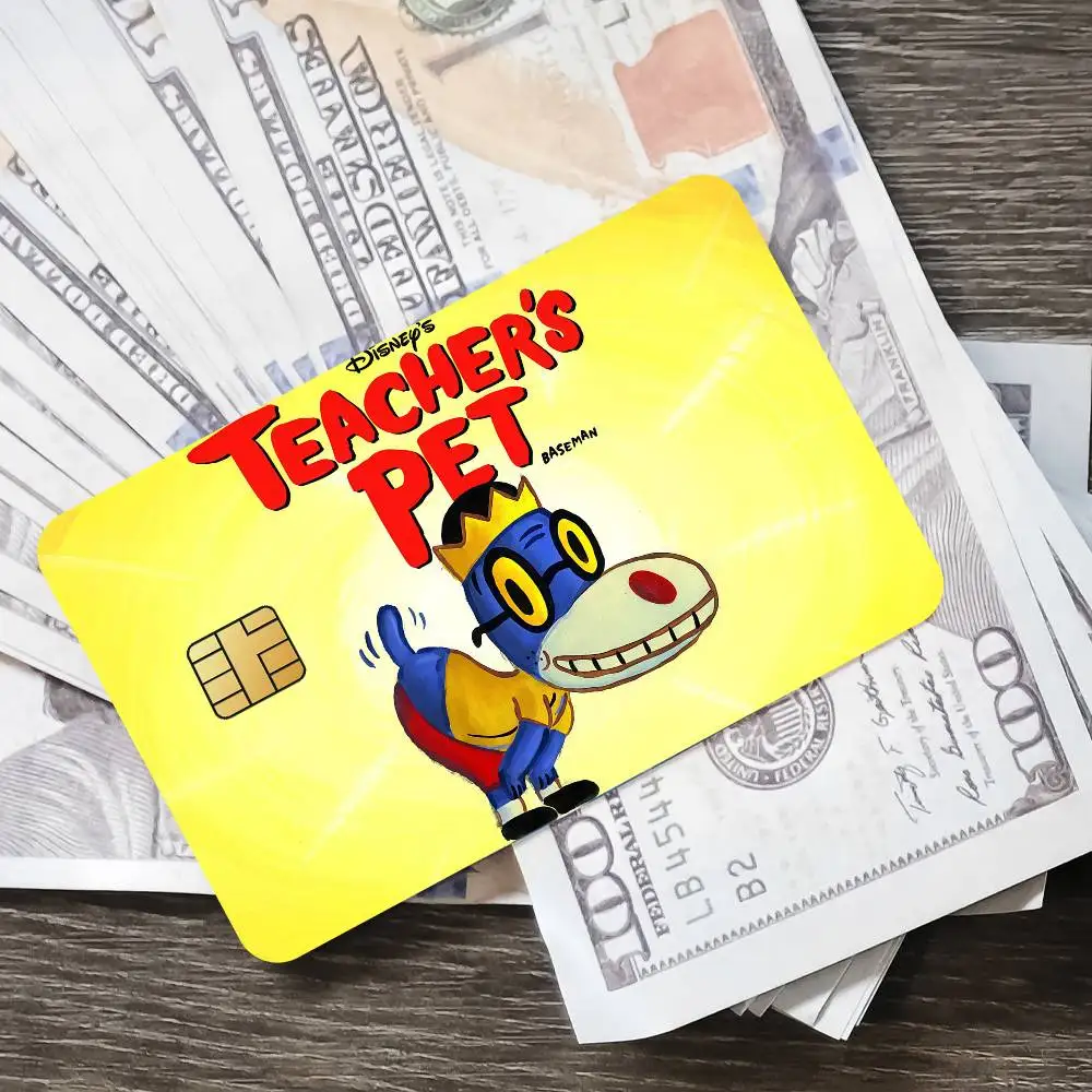 كارتون المعلمين الحيوانات الأليفة لطيف البنك بطاقات الائتمان حافلة تمرير ملصقات بارد الديكور للماء 4 قطع بطاقة