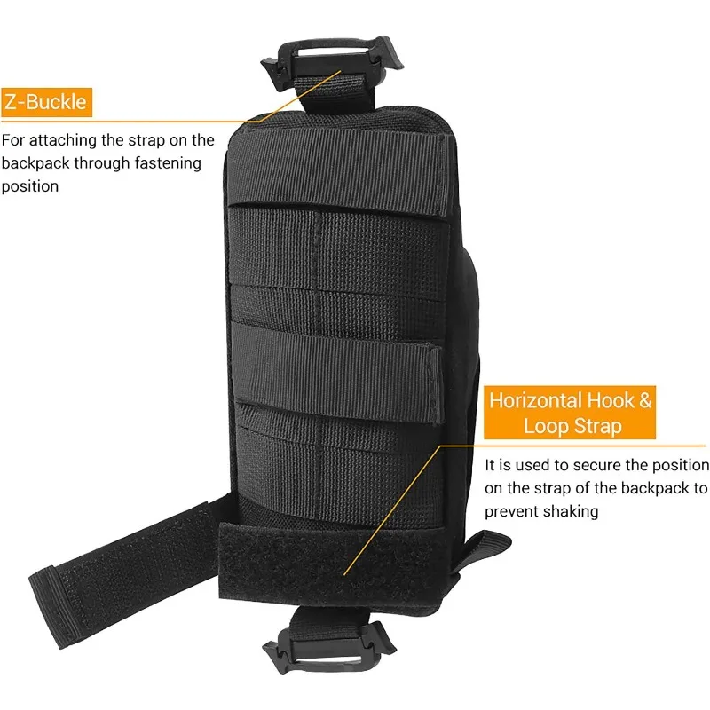 1 قطعة حقيبة الظهر التكتيكية مول حزام الكتف ملحق الحقيبة ، جيوب أداة EDC متعددة الوظائف الحقائب الصغيرة المدمجة #   9 × 2 × 17 سم