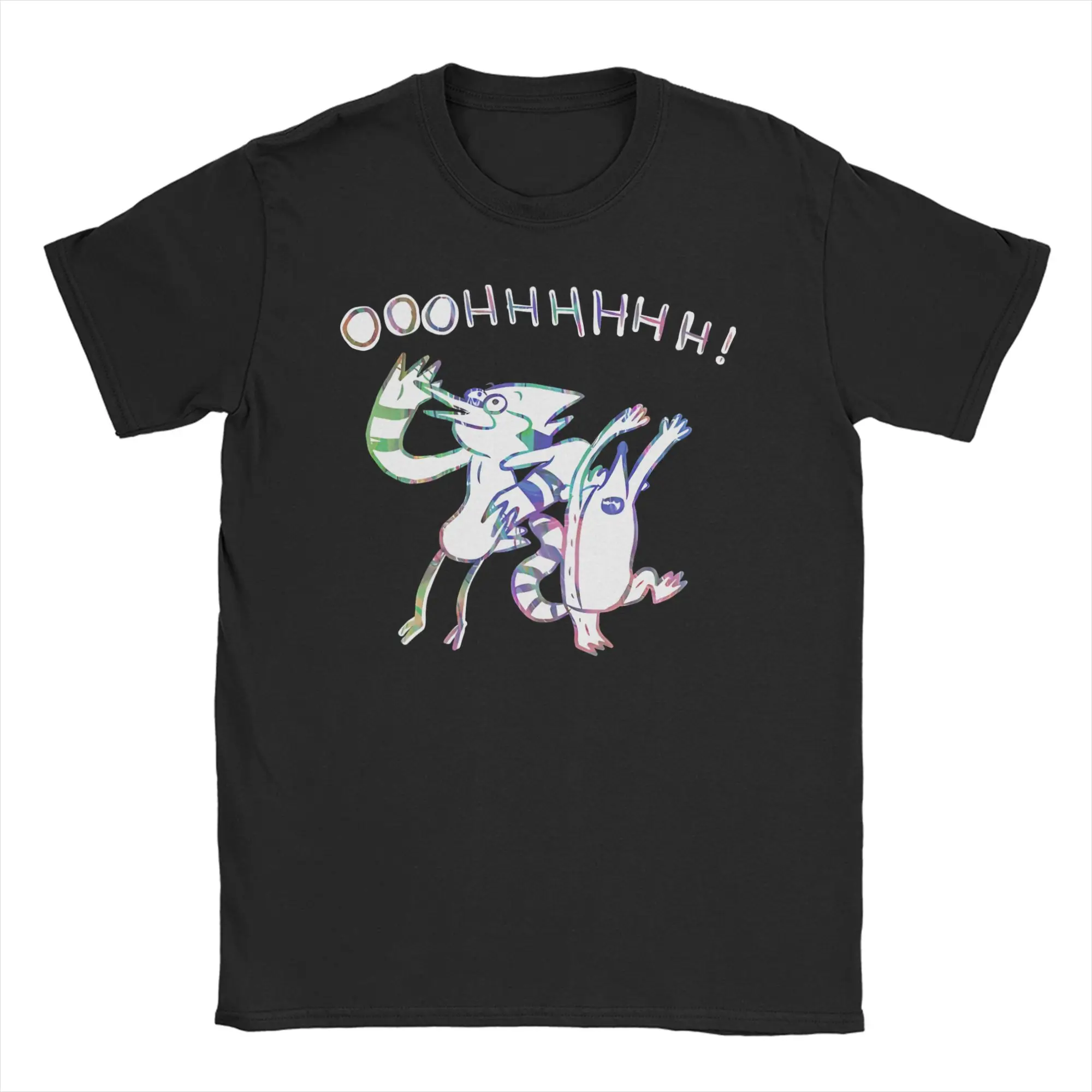 Mordecai and Rigby Funny Chartoon New Arrival T Shirts Men Women  Pure Cotton  Tee Shirt Clothing