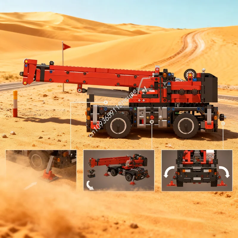 

1599pcs MOC Mini Rough Terrain Crane Technical Model Building Toys Blocks Construction DIY Creative Idea Christmas Gift Brick