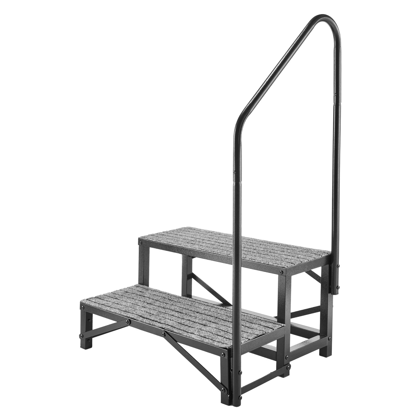 

SucceBuy 660 lbs RV Steps with Handrail Outdoor RV Stairs with Non-Slip Mat for Elderly and Pets for Hot Tub Camper Mobile Home