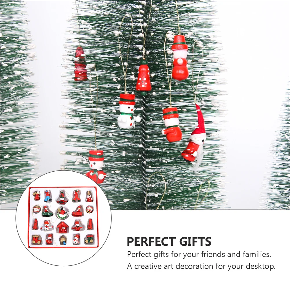 

Hanging Christmas Pendants Adorable Wooden Decorations Eco-Friendly Various Shapes Create Warm Atmosphere