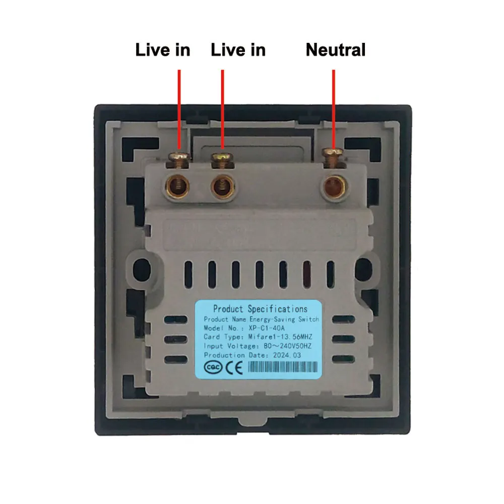 Imagem -04 - Cartão Swich ic para Quarto de Hotel Interruptor de Indução Eletrônico Suporte 110v 127v 220v 40a 15s Time Delay 13.56m 1pc