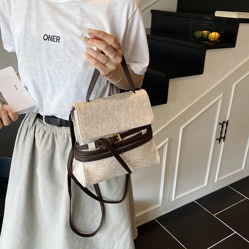 

2025 K-Style Denim Tote Bag for Women, Small Square Shoulder Crossbody Purse, Cute & Chic Casual Bag