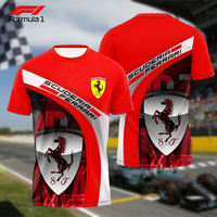 2025 F1 Ferrari Fan T-shirt Summer Racing Team Style Comfortable Breathable Daily Street Fashion Sportswear Top for Men
