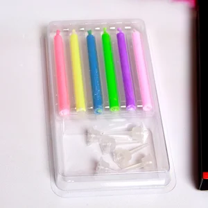 다색 불꽃 양초 다채로운 6/12pcs/팩 결혼식 파티 생일 케이크 캔들 아이를위한 장식 파티 용 용품 8 최고의 판매 마녀 캔들 -11