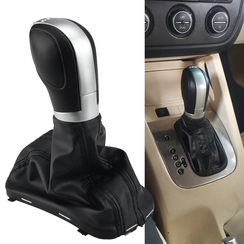 Automatic Gear Shift Knob Stick Lever Shifter For VW Golf 6 Jetta MK6 EOS Passat B7 CC For Sharan 7N From 2010 Seat Leather