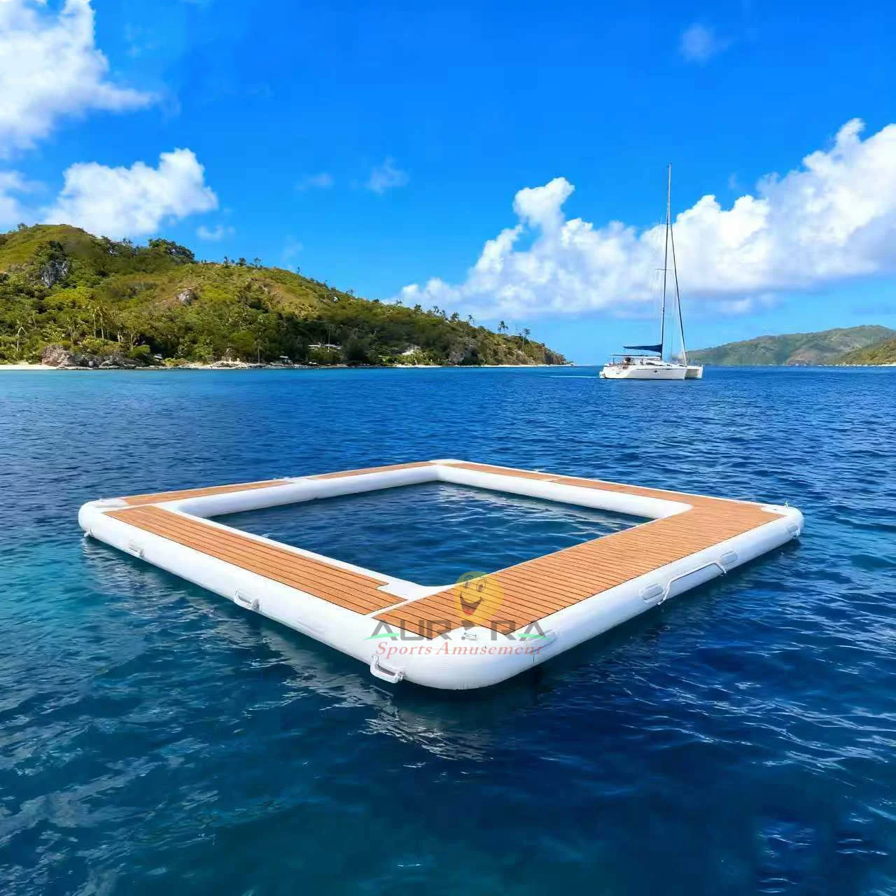 Inflatable Docks Floating Platforms Fishing Swimming Float Board Yacht Sunbathing Inflatable Dock Platform