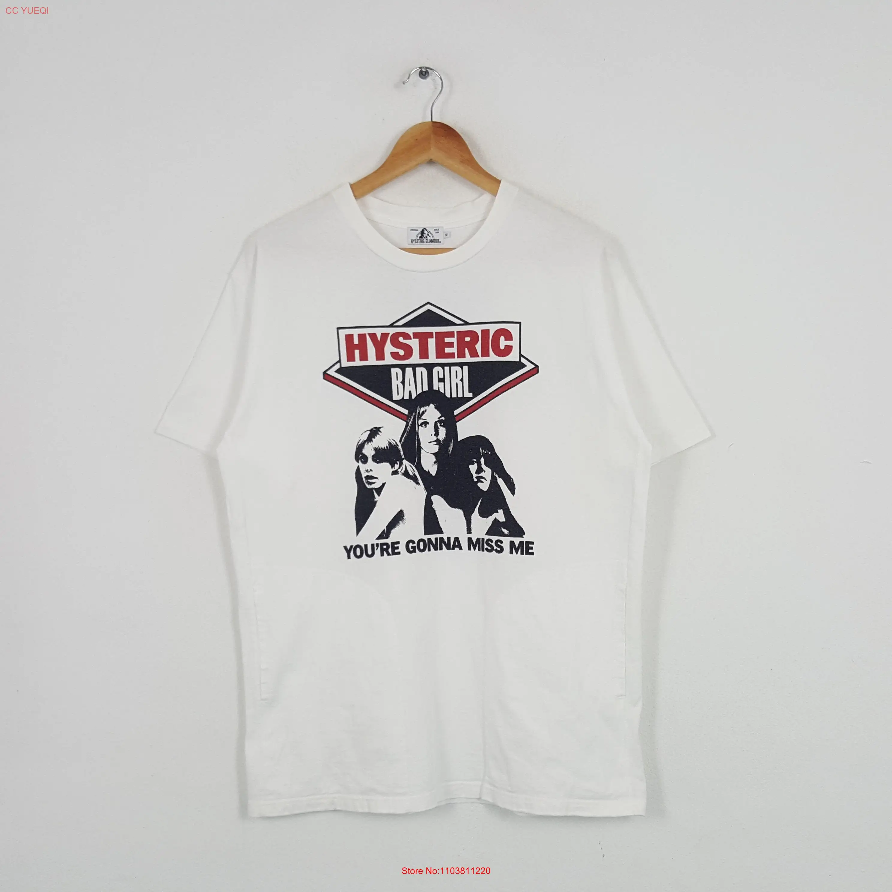 Винтажная футболка японского бренда Hysteric Glamour Bad Girl с длинными или короткими рукавами