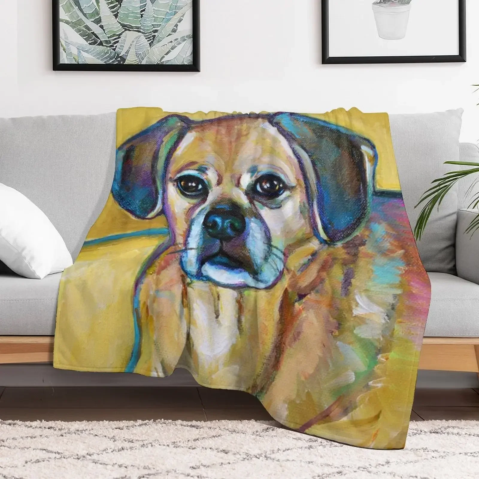 

Cute n' Colorful PUGGLE Throw Blanket funny gift Thermals For Travel Luxury Throw Decorative Beds Blankets