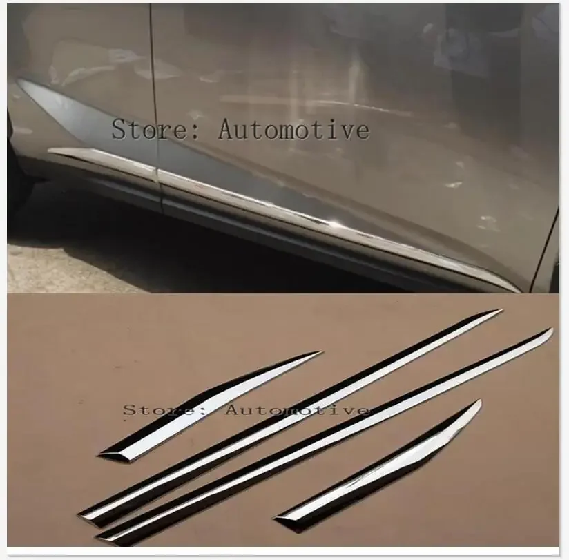 

For Lexus NX 200t 300h 2015 2016 2017 4pcs Chrome ABS Door Body Side Molding Line Strip Cover Trim Protector Car Styling Model