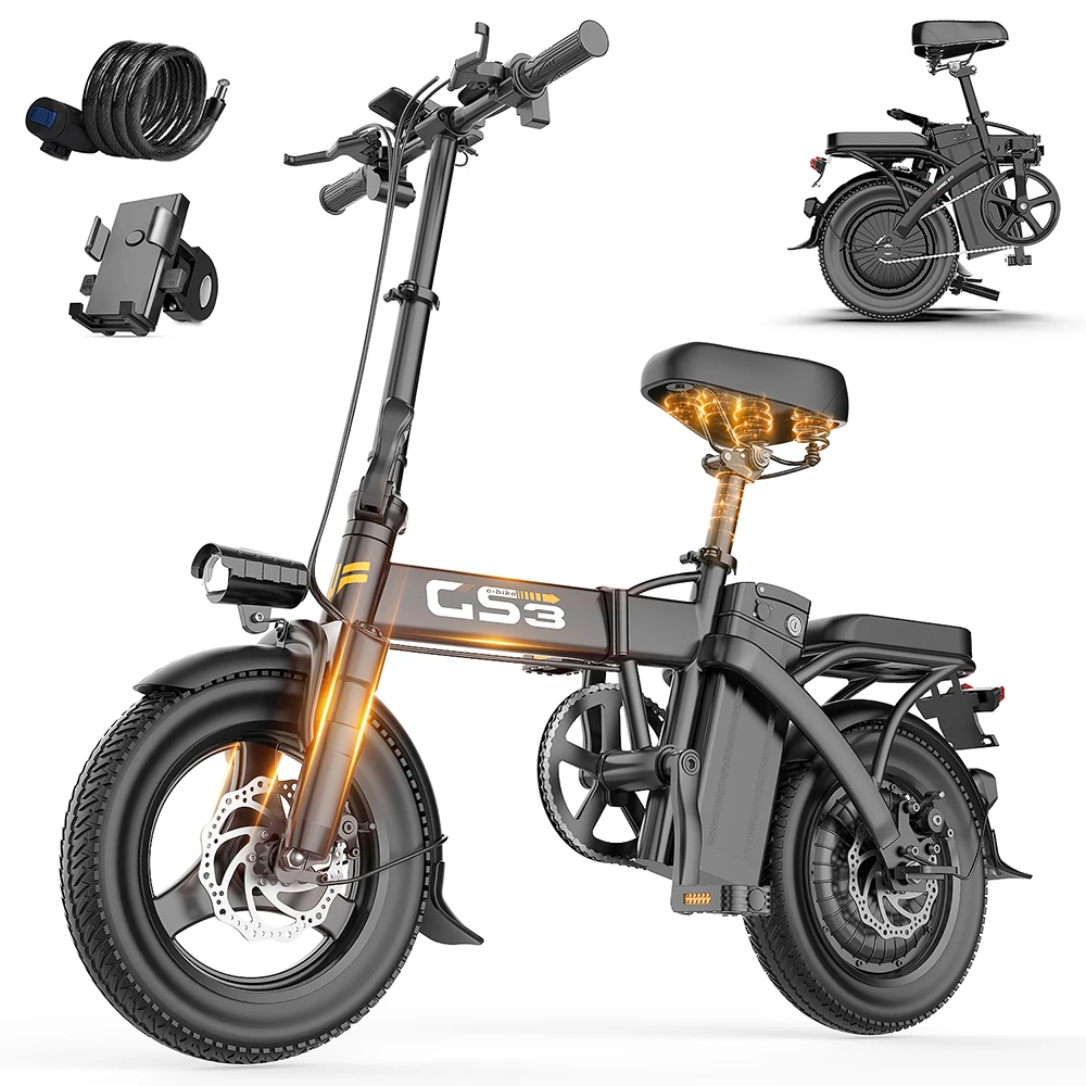 Vélo électrique pour adultes Toofly GS3, vélo électrique urbain 500W, vélo électrique 48V 15AH, vélo électrique pliable avec pneus de 14 pouces