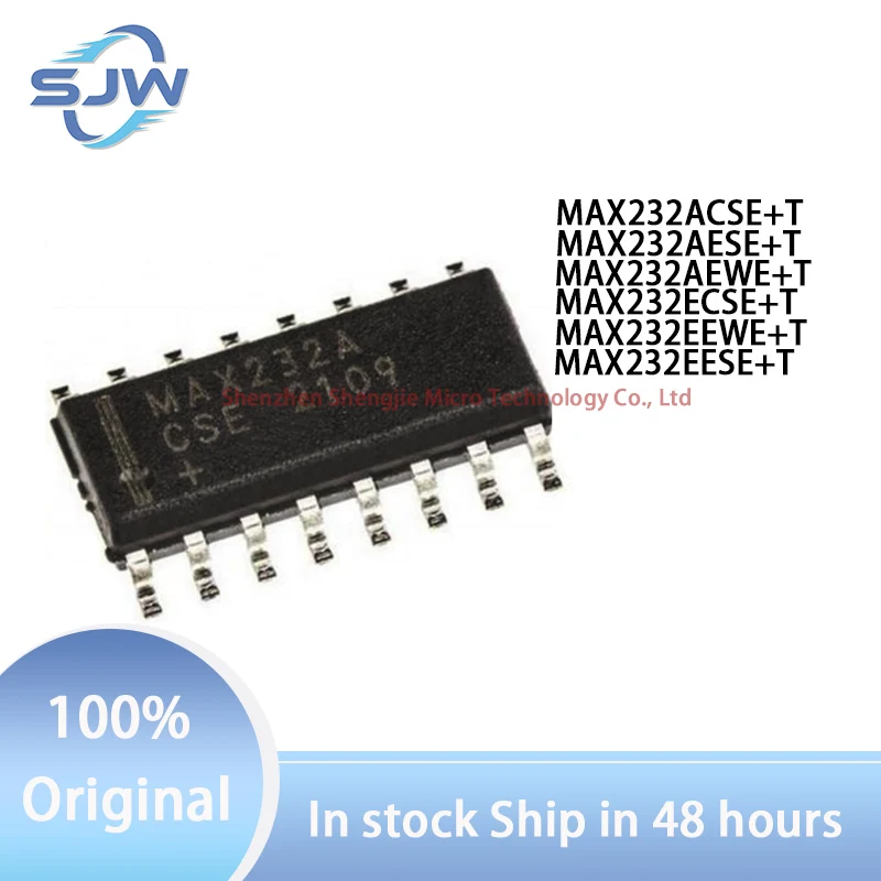 

MAX232ACSE MAX232AESE MAX232AEWE MAX232ECSE MAX232EEWE MAX232EESE+T encapsulation SOIC-16 transceiver RS232 chip