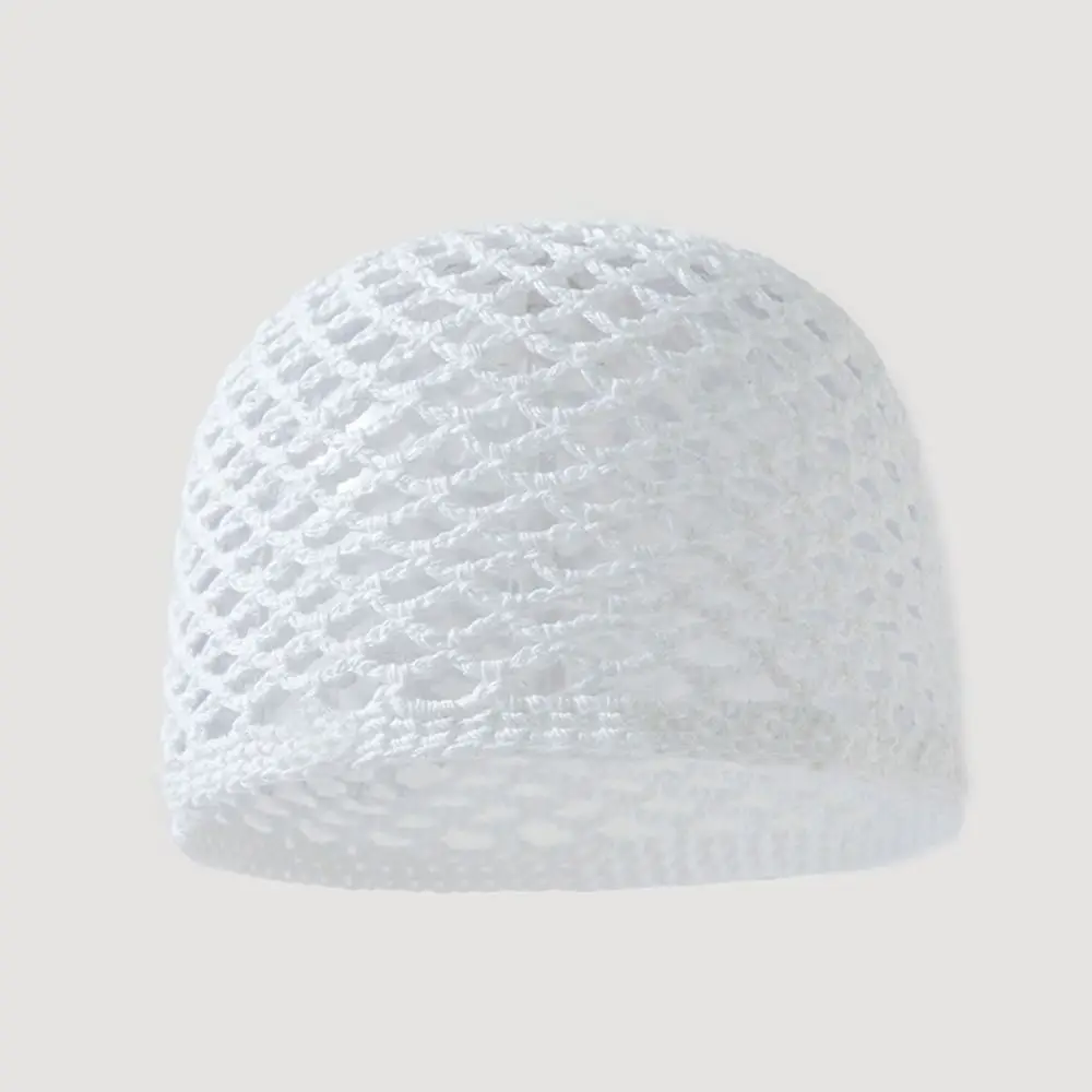 Cute Elegant Hollowed Out Knitted Hat Thin Solid Color Bohemian Style Beanies Ethnic Style Korean Weave Cap Spring Summer