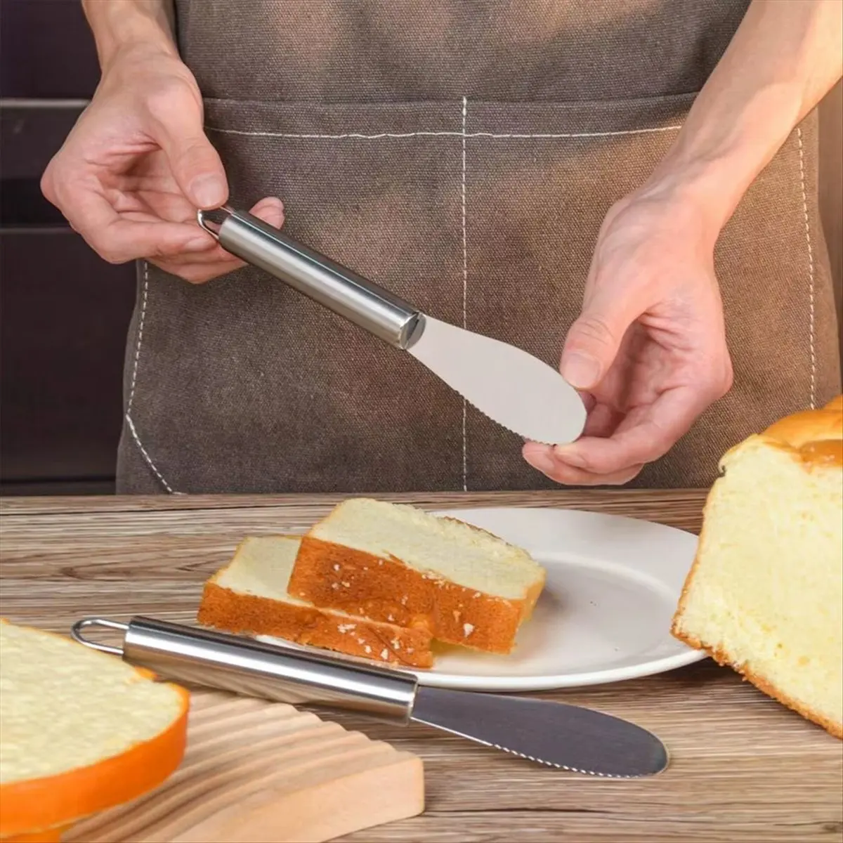 N14R Top Spreader Knives Cold Butter Knives Stainless Cheese Spreader Charcuterie Utensils for Condiments Jam Pastry Making