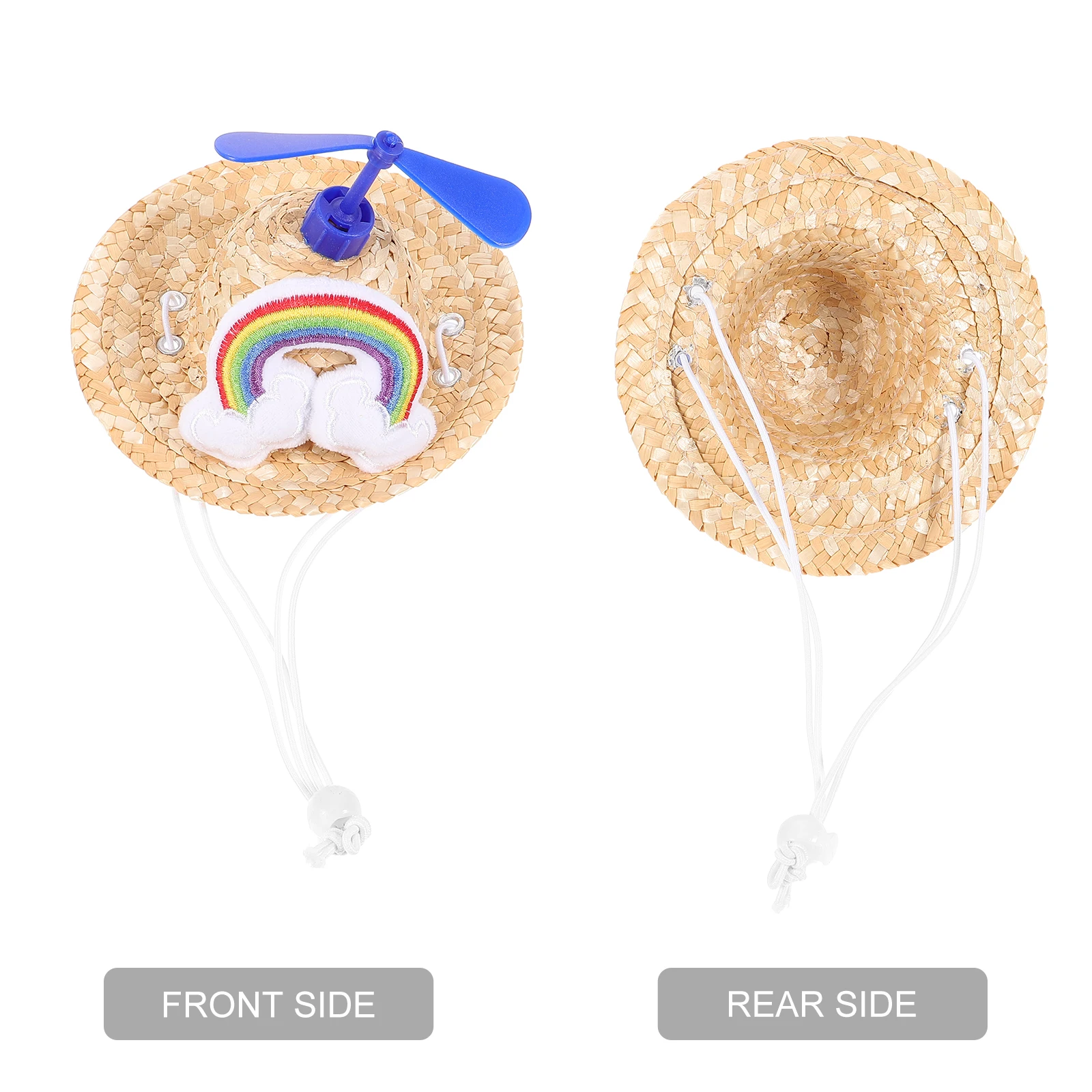 

1pc Pet Straw Hat For Cats Dogs Woven Sun Protection Party Photo Props Gift Pet Supplies Cap Small Medium Large Size