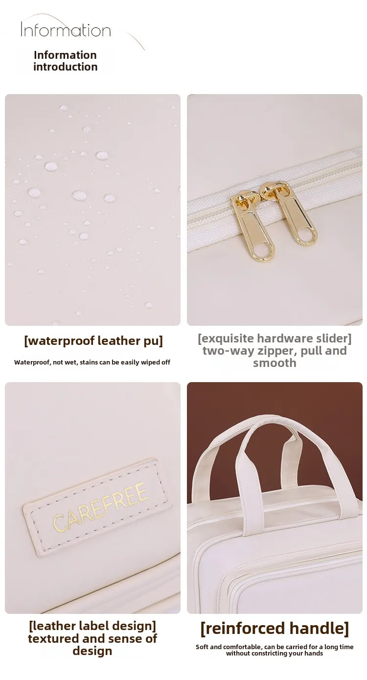 Neue mehrschichtige hängende Kosmetiktasche mit großer Kapazität, wasserdicht, transparent, Make-up-Organizer für Reisen, tragbare Kulturtasche – Detail 11