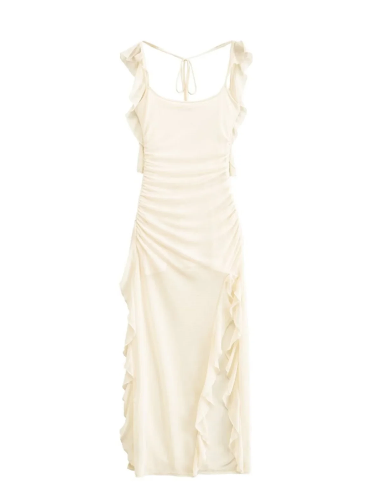 Ele Pure Desire Sle Chao Fairy Dr Me Svel Ademende Summer Faion U-Neline Bodycon-jurk met zijsplit