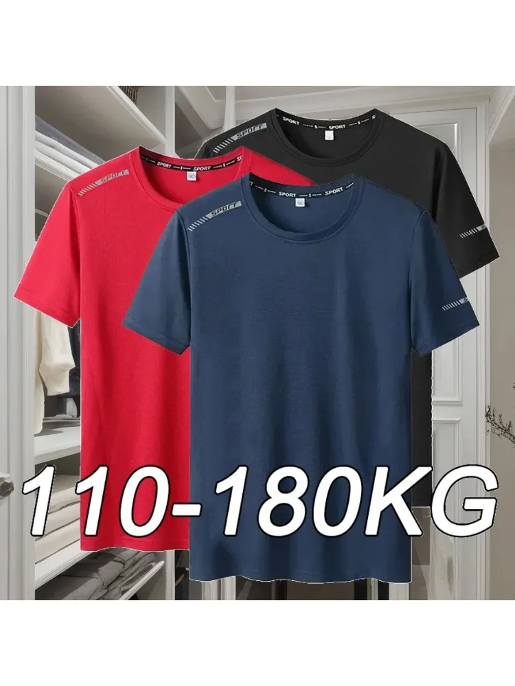 Plus Größe 5XL 6XL 7XL männer T-Shirts Quick Dry Kurzarm T-shirts Gym Trikots Fitness Trainer Lauf Top Sportswear Männliche kleidung