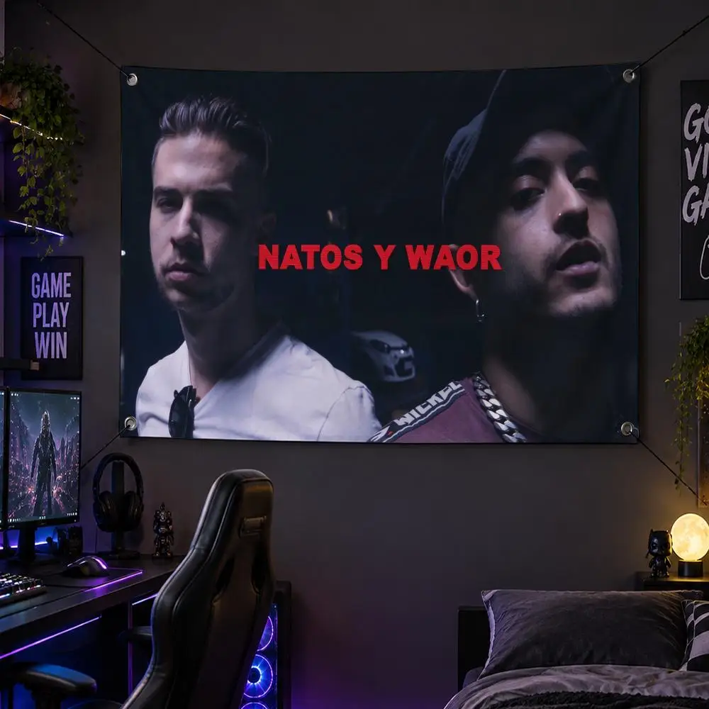 Music N-Natos Y Waor Mal De Amores Flags Room Dorm Camping Party Hogar Garage Living Room Bed Wall Decor Banner Gift