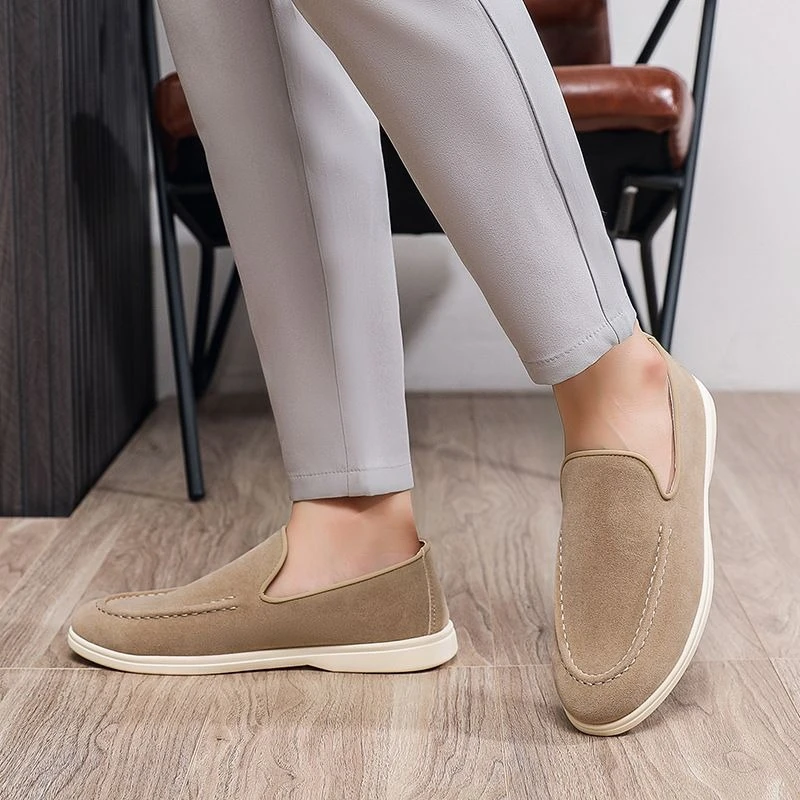

Men's Summer Slip-On Loafers Lightweight Flat Casual Dress Shoes Plus Size Business Oxfords 2026 New