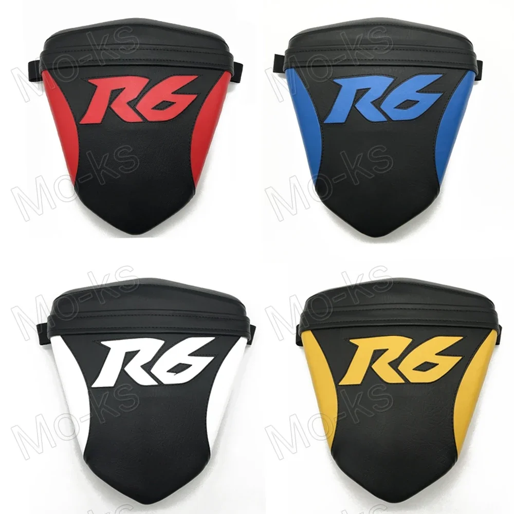後部座席乗客ピリオン人工皮革ヤマハ-yzf-r6-2006-2007-黒と白青黄赤