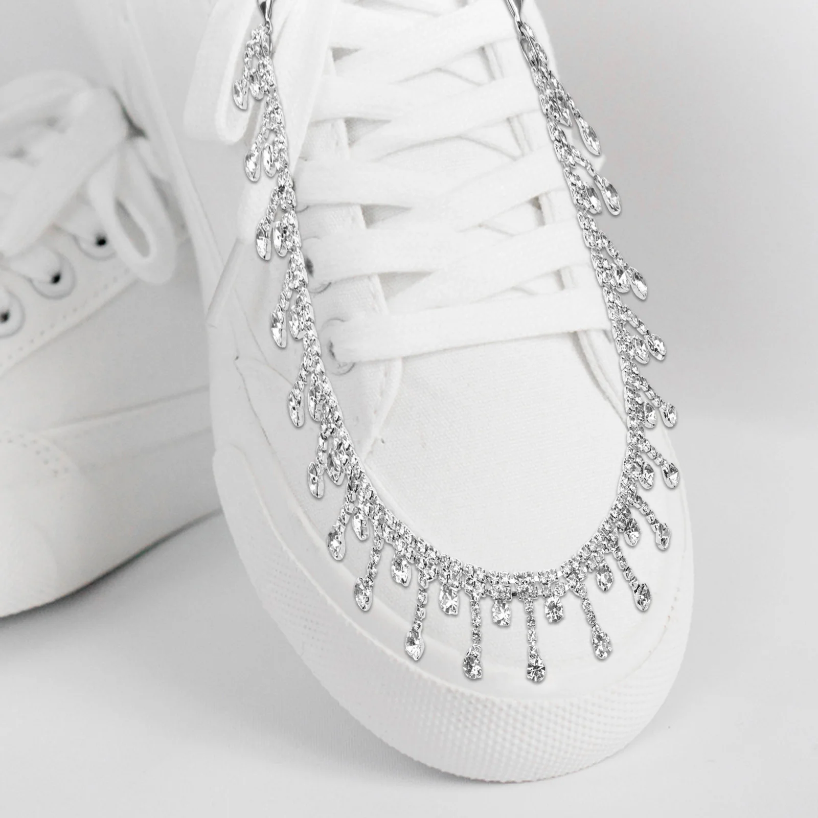 

1Pair Rhinestones Shoe Chain Charm Elegant DIY Shoe Decoration Boot Sandal Jewelry for Women Girls Teens Sandal Chain