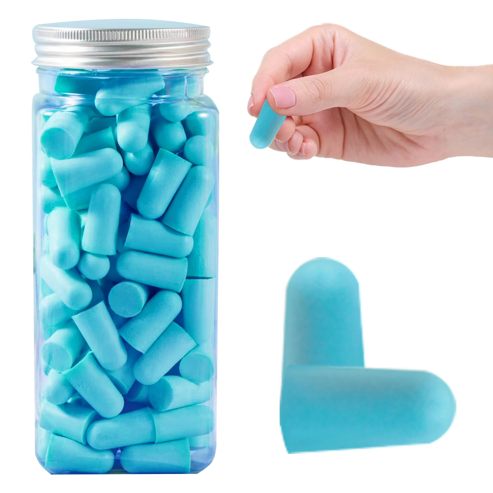 Tapones para los oídos antiruido reutilizables a prueba de polvo, tapones para los oídos de diseño ergonómico de trabajo, espuma súper suave, viaje seguro, ronquidos para dormir prácticos, 60 pares